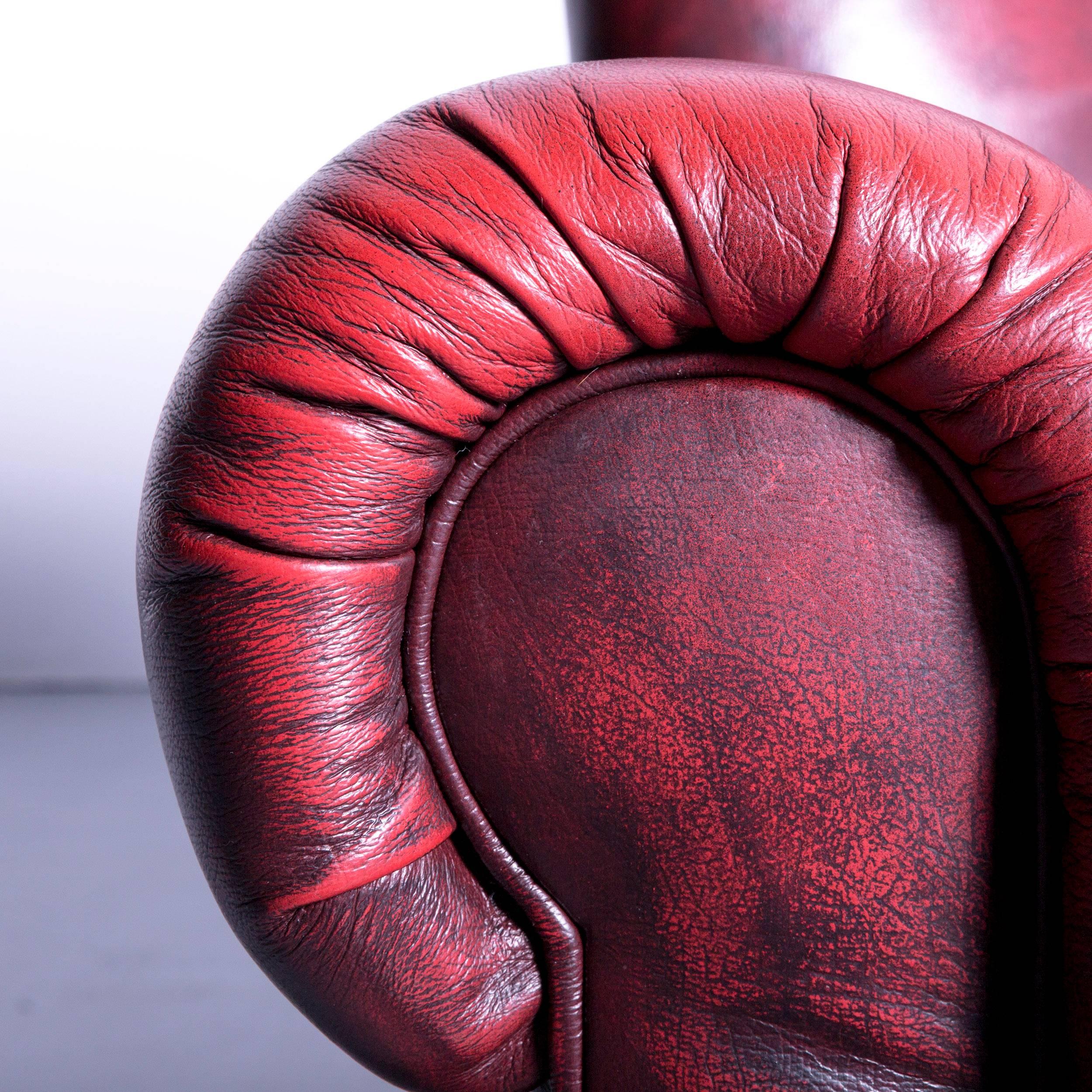 chesterfield red leather chair