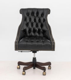 Chesterfield Black Leather Executive Chair