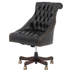 Chesterfield Black Leather Executive Chair
