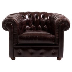 Chesterfield Brown Leather Armchair