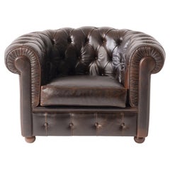 Chesterfield Brown Leather Armchair