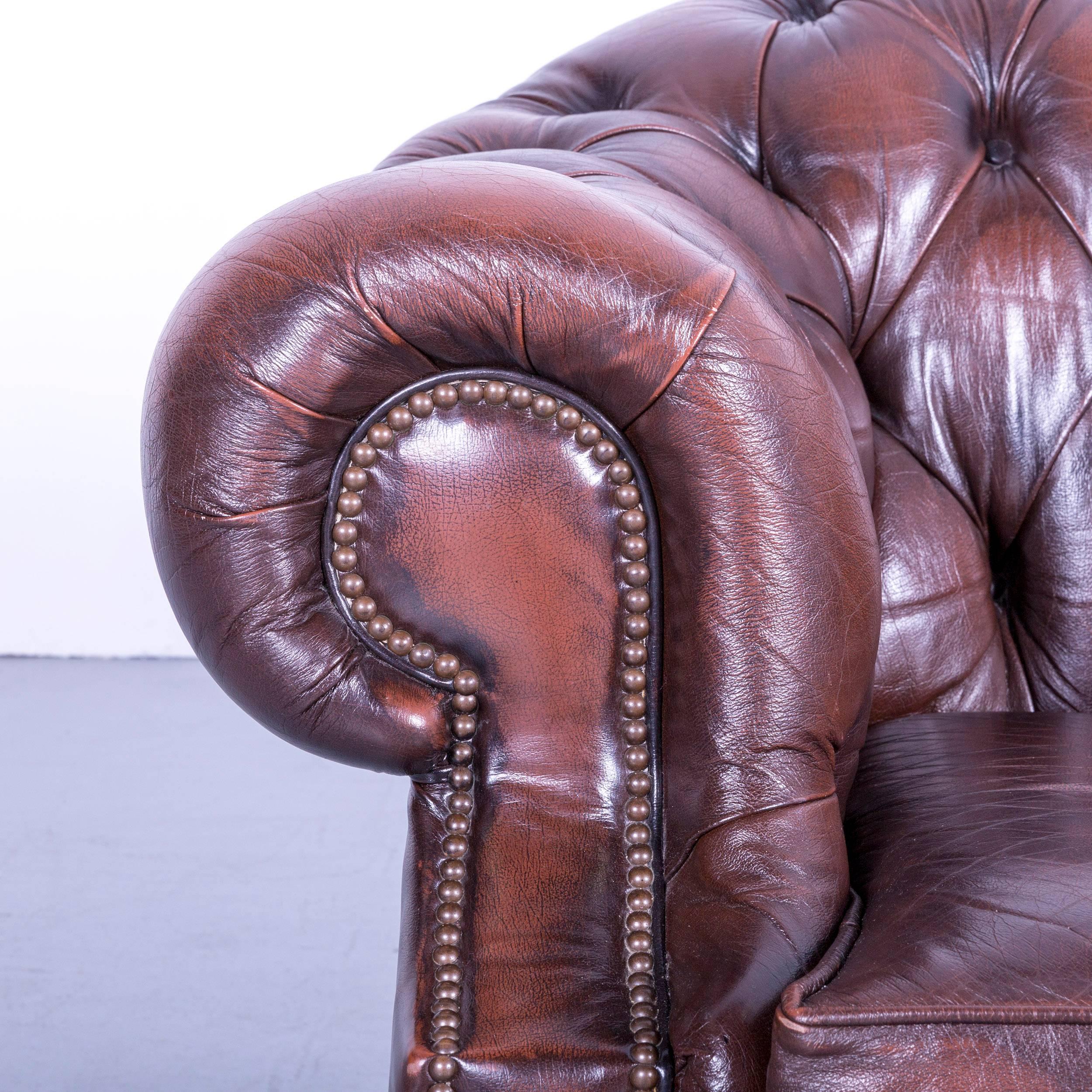 Chesterfield Centurion Leather Armchair Brown One-Seat In Good Condition In Cologne, DE