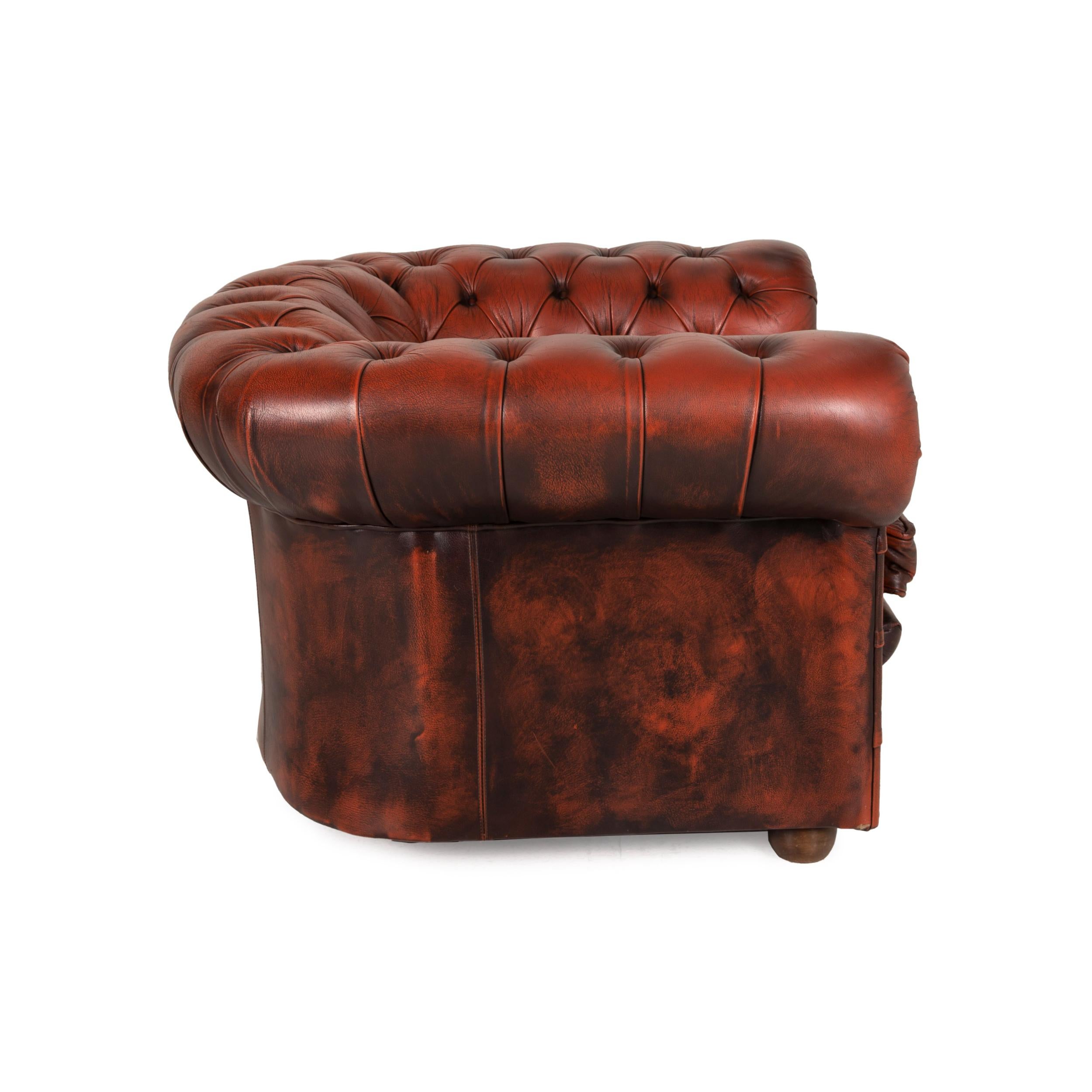 Chesterfield Centurion Leather Armchair Brown Red 1