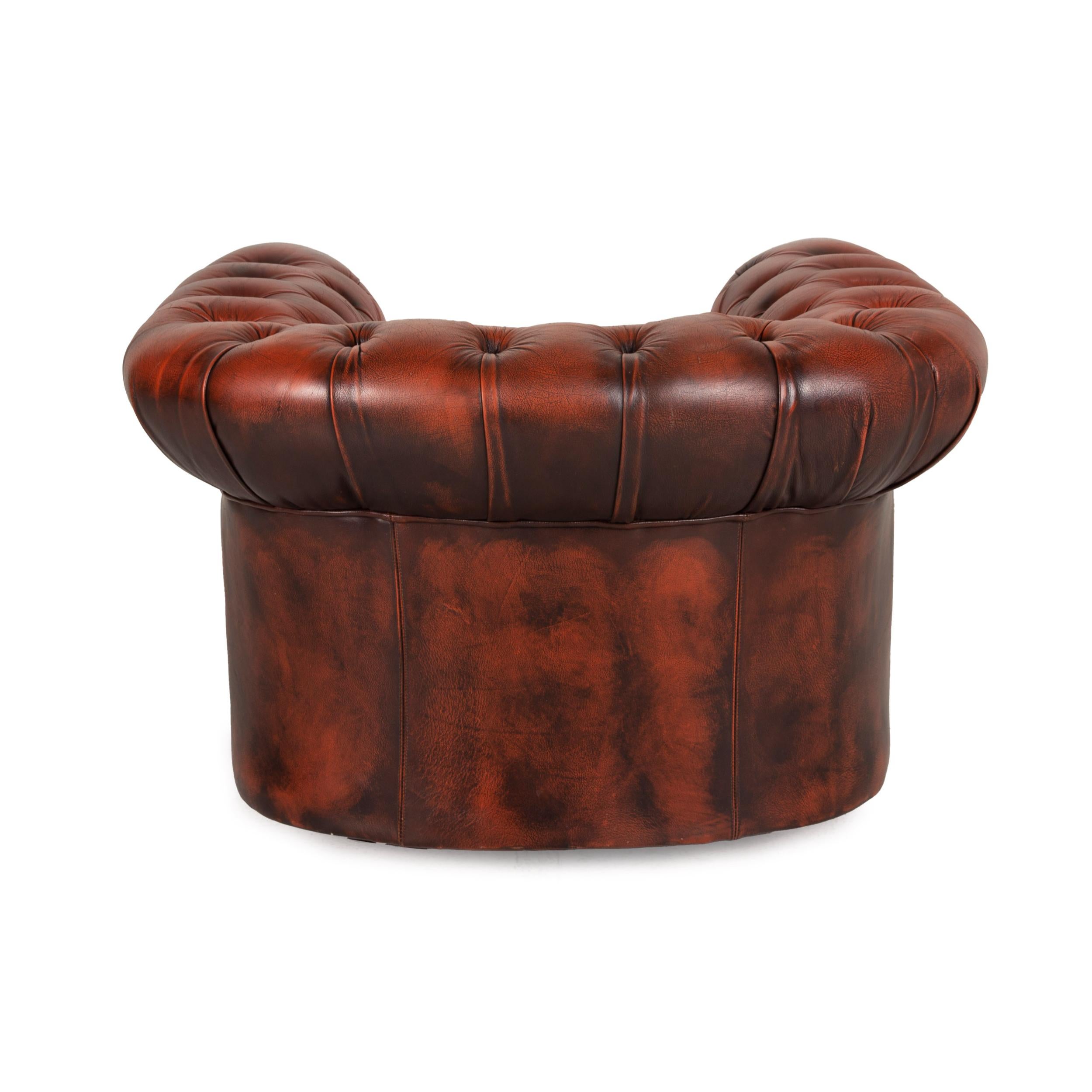 Chesterfield Centurion Leather Armchair Brown Red 2