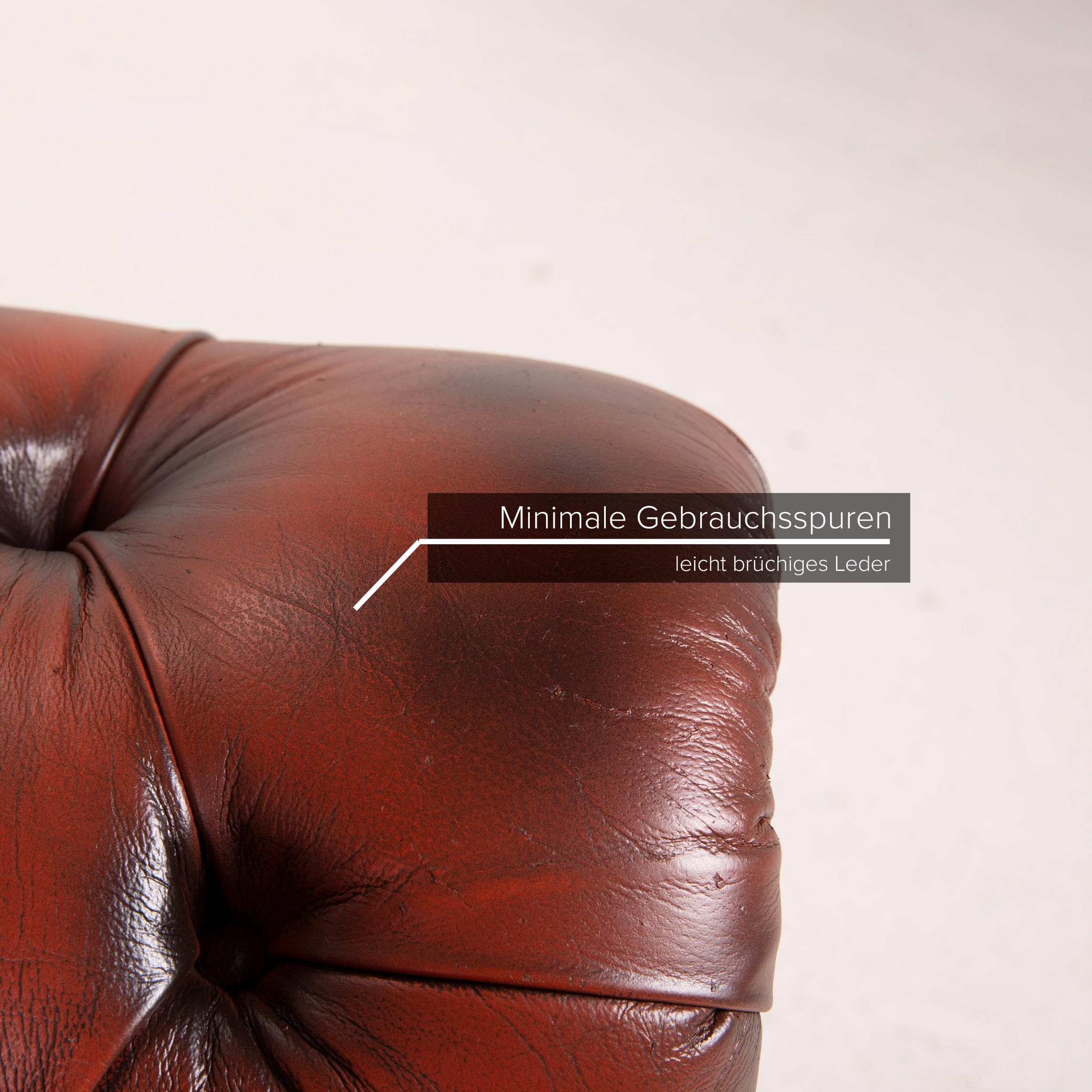 British Chesterfield Centurion Leather Armchair Brown Red