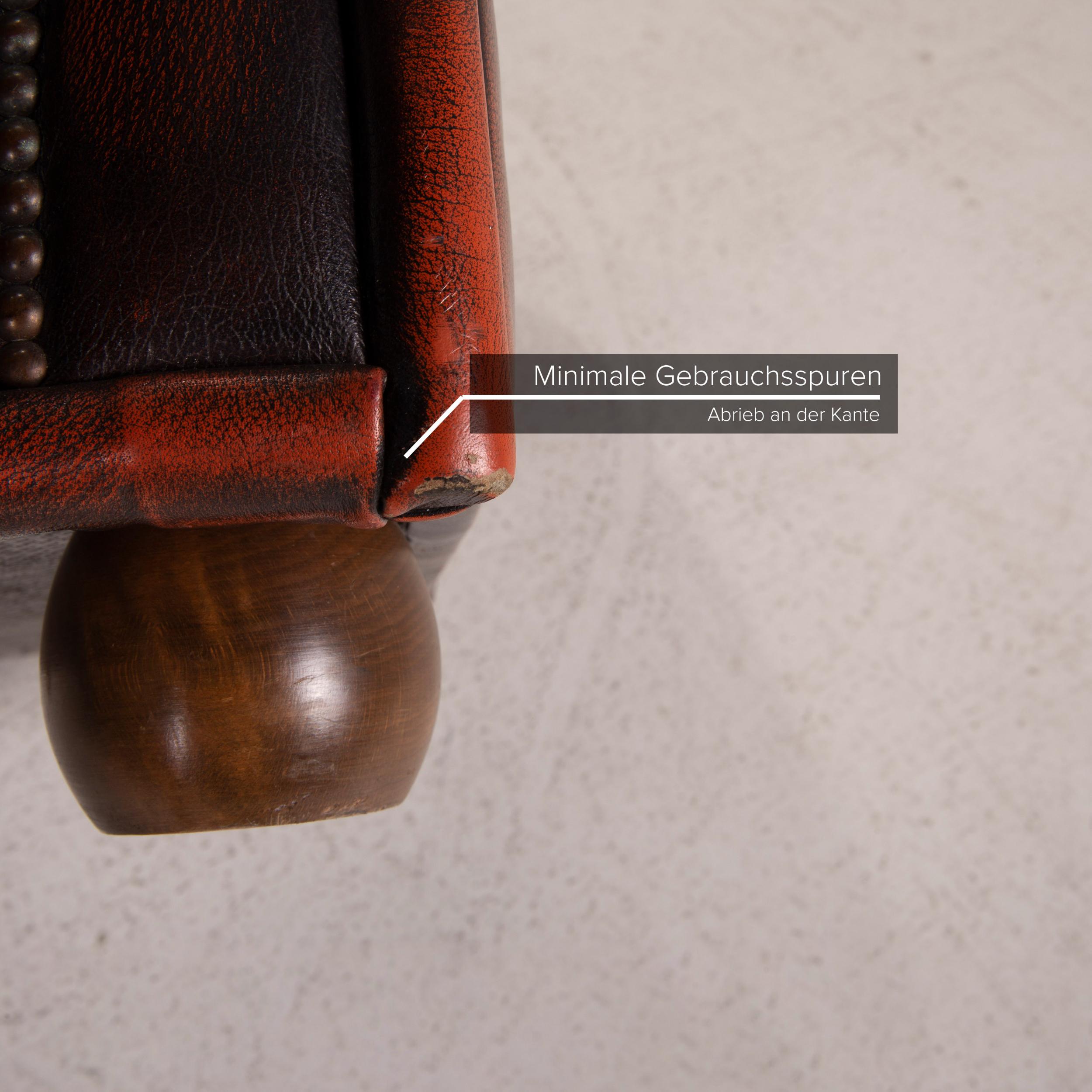 Chesterfield Centurion Leather Armchair Brown Red In Good Condition In Cologne, DE