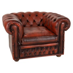 Chesterfield Centurion Leather Armchair Brown Red