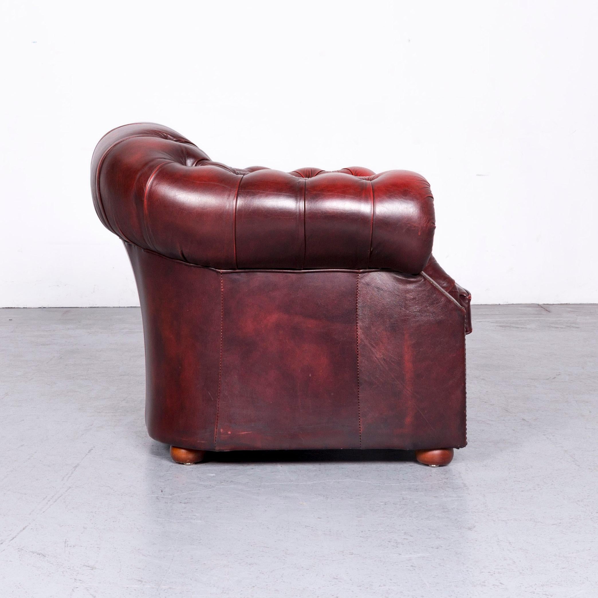 Chesterfield Centurion Leather Armchair Red One-Seat Vintage Chair In Good Condition In Cologne, DE