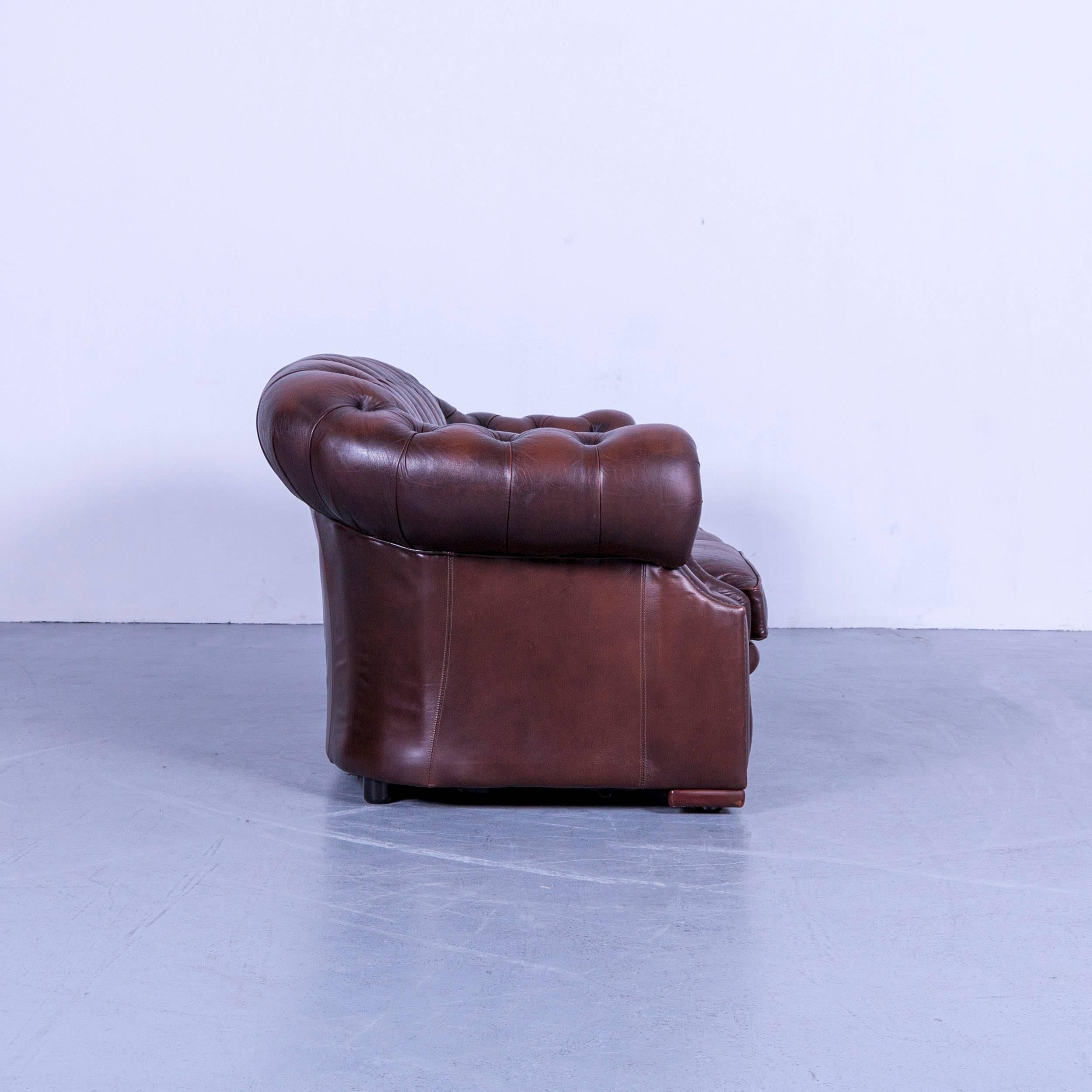Chesterfield Centurion Leather Sofa Brown Three-Seat Couch 2