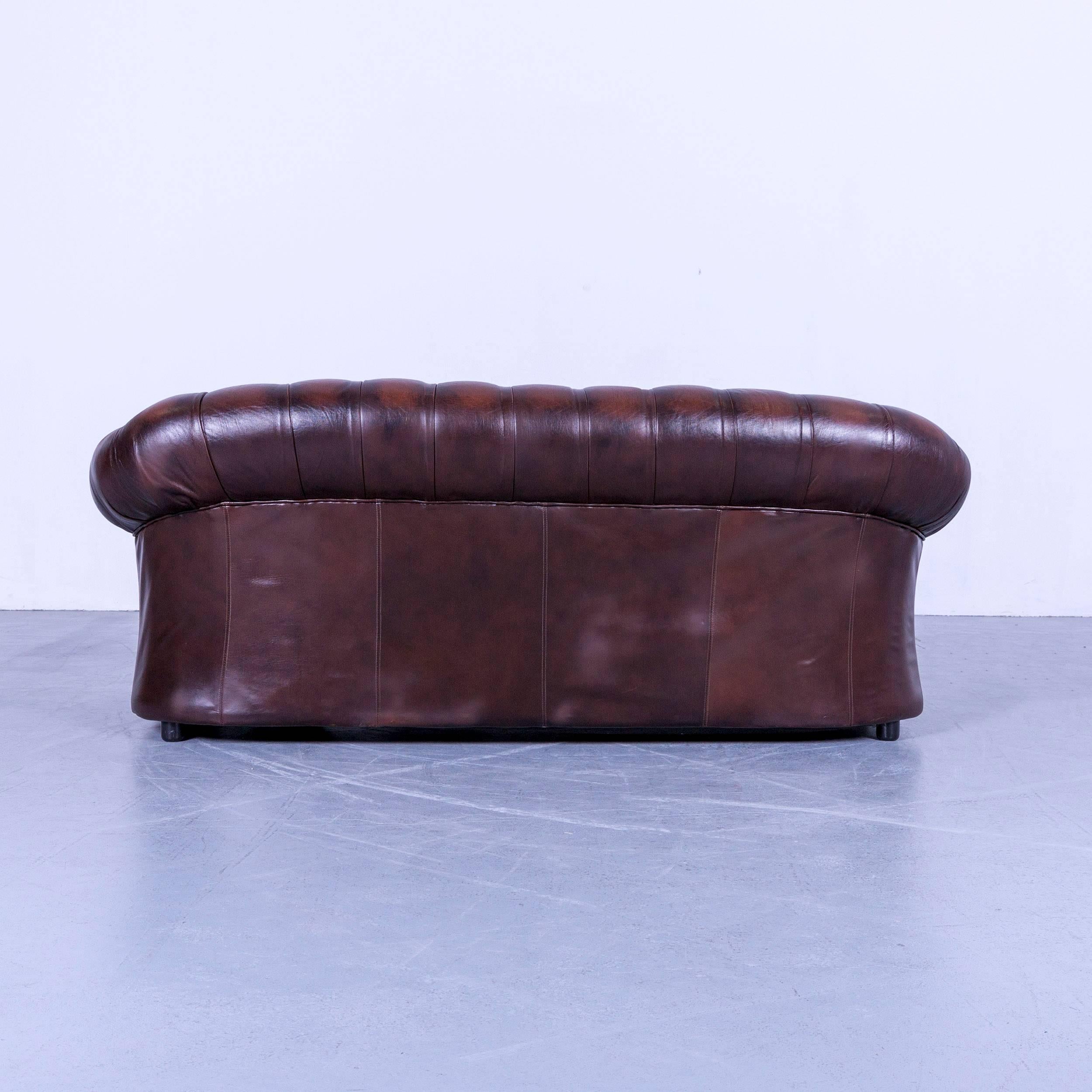 Chesterfield Centurion Leather Sofa Brown Three-Seat Couch 3