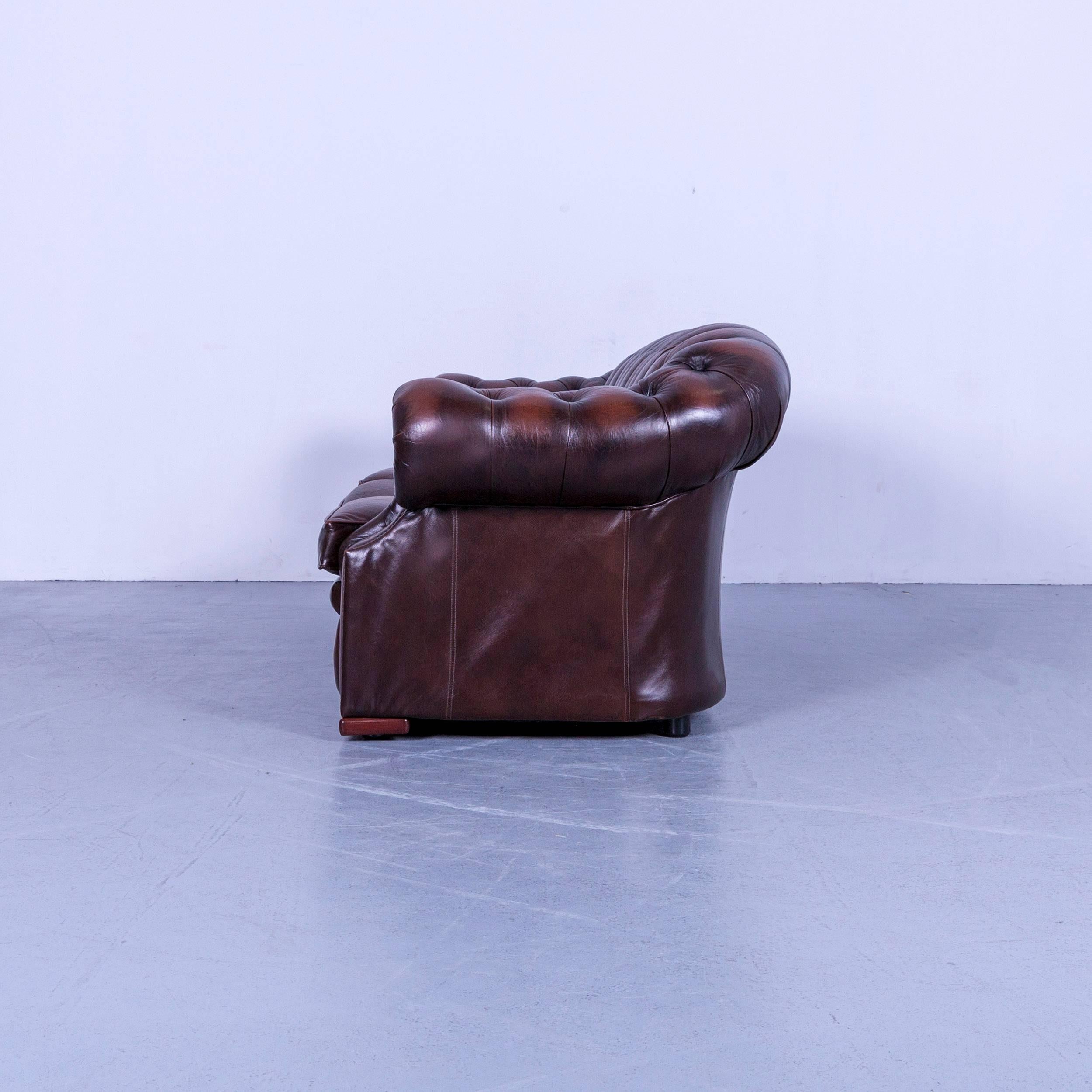 Chesterfield Centurion Leather Sofa Brown Three-Seat Couch 4