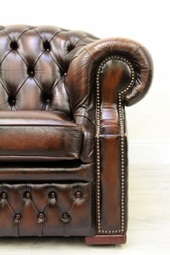 Chesterfield Centurion Sofa Leather Antique Vintage Couch, English