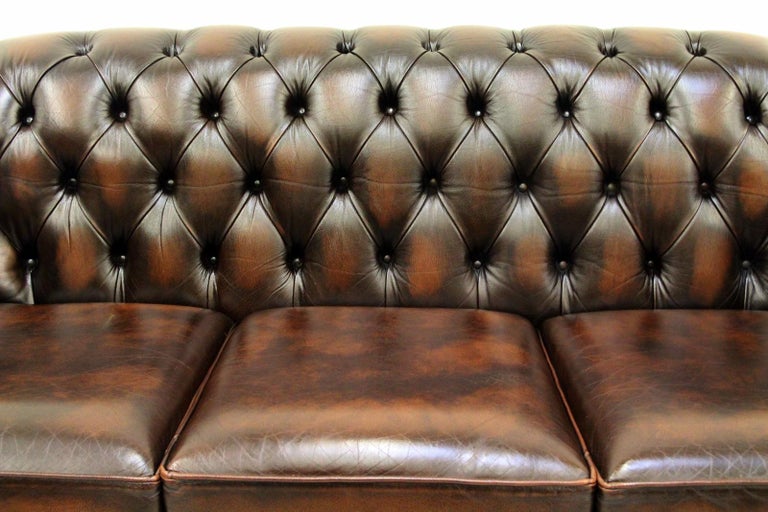 Chesterfield Centurion Sofa Leather Antique Vintage Couch, English For