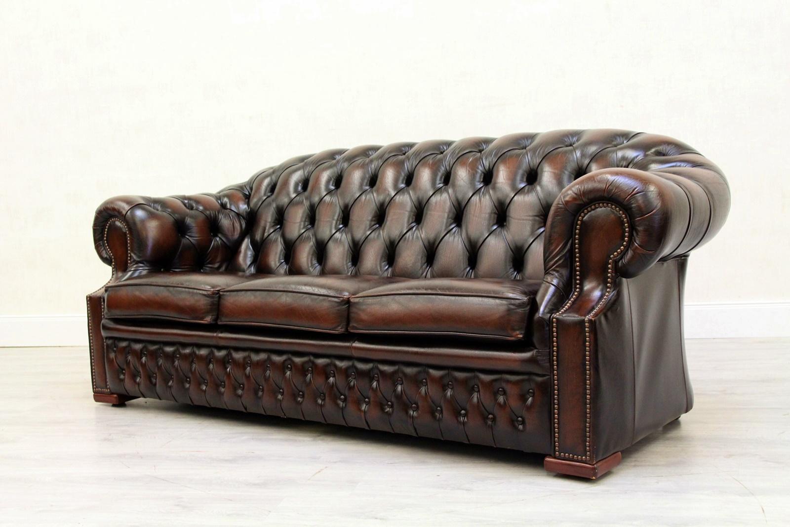 Chesterfield Centurion Sofa Leather Antique Vintage Couch English In Good Condition For Sale In Lage, DE