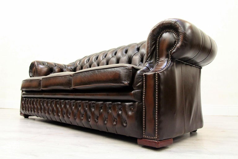 Chesterfield Centurion Sofa Leather Antique Vintage Couch, English For