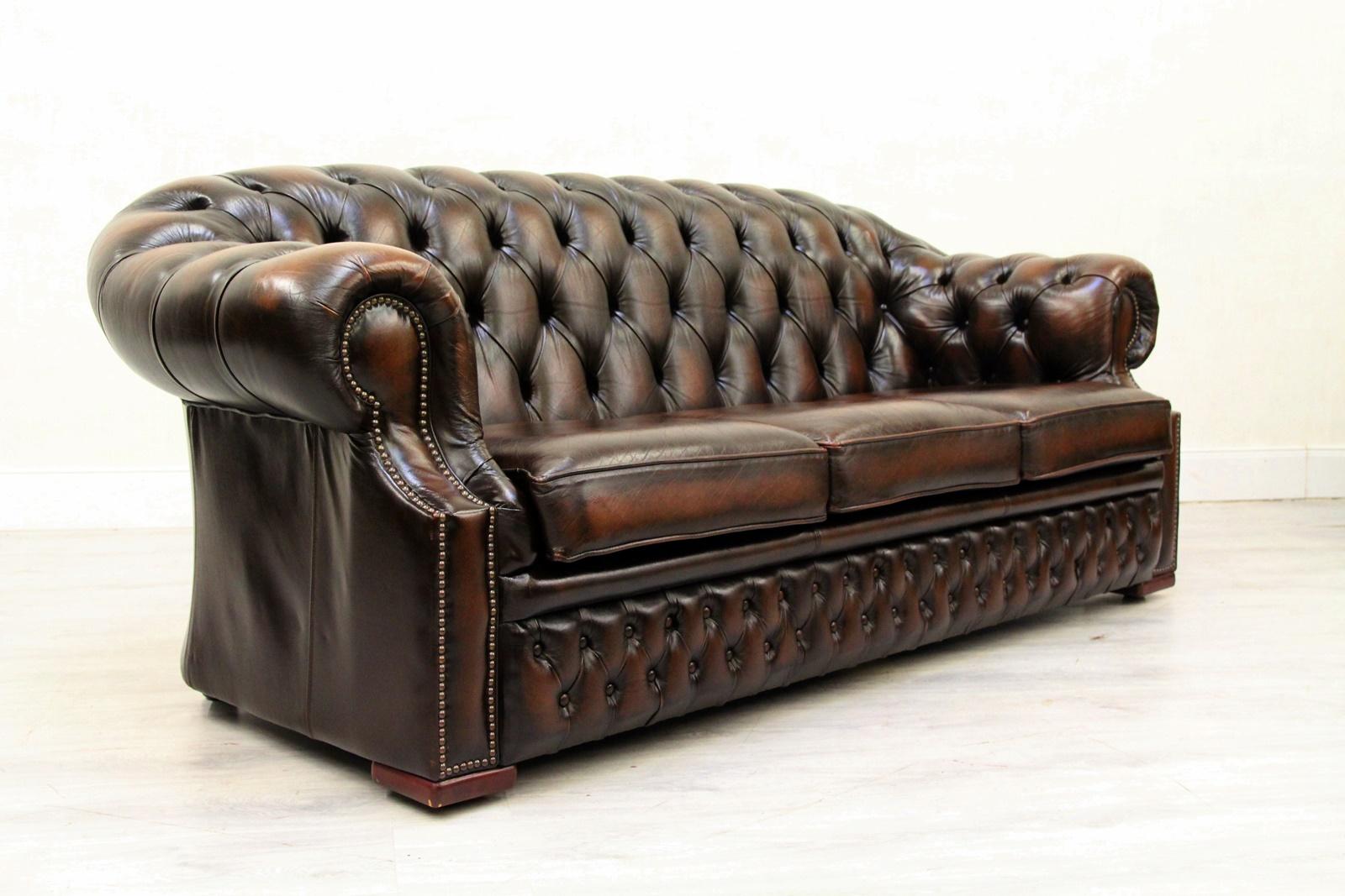 Chesterfield Centurion Sofa Leather Antique Vintage Couch, English For Sale 4
