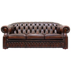 Chesterfield Centurion Sofa Leather Antique Vintage Couch, English
