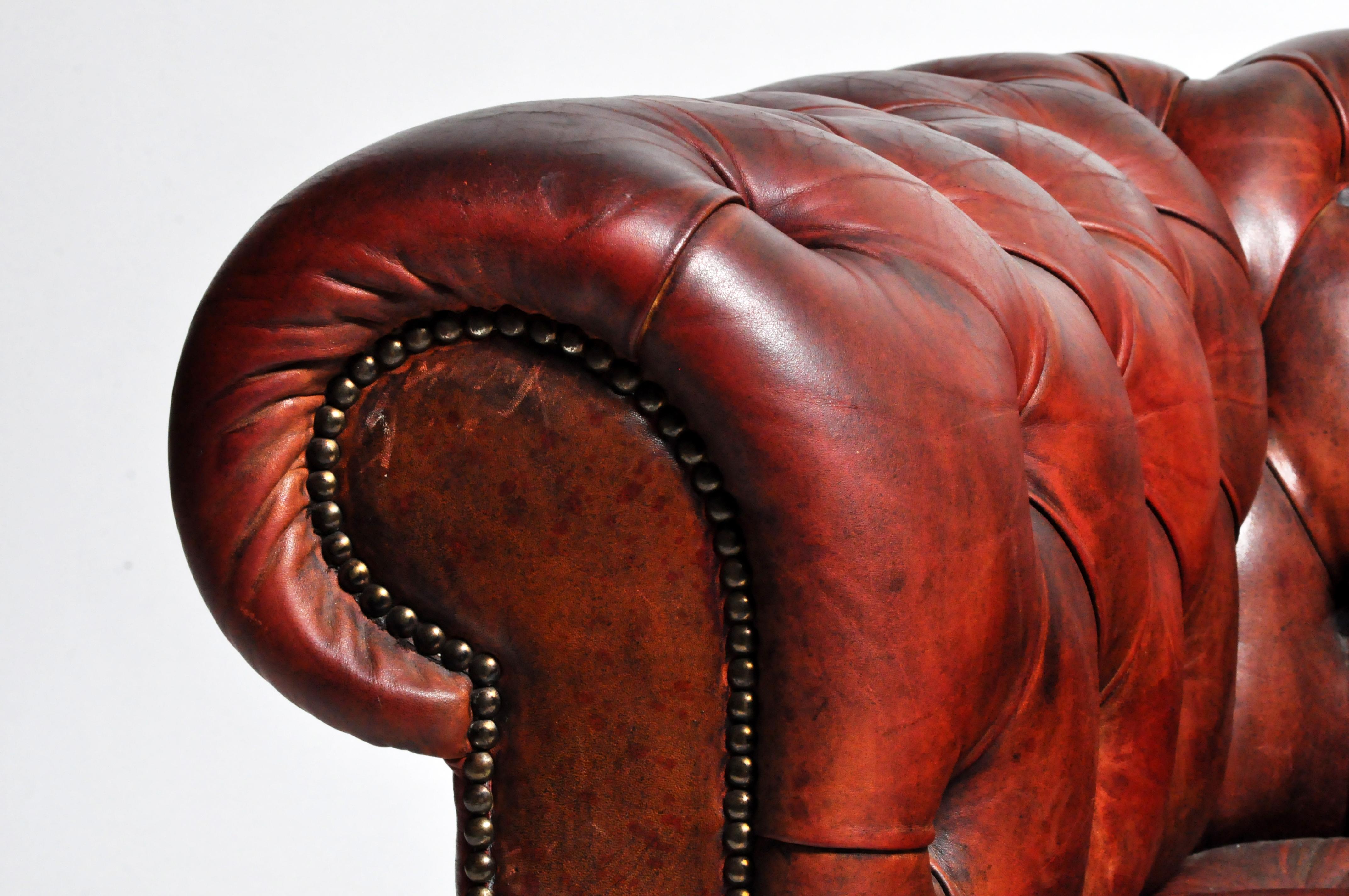 Leather Chesterfield Chair on Casters