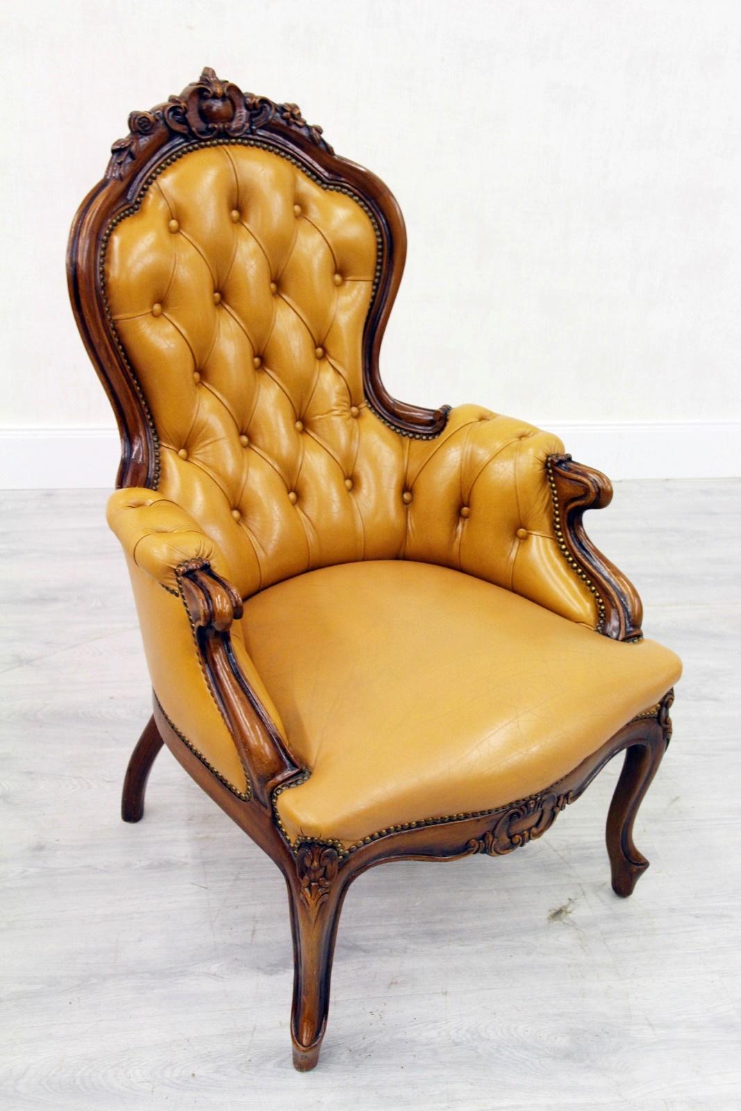 Chesterfield Chippendale Armchair Club Chair Baroque Antique Leather For Sale 2