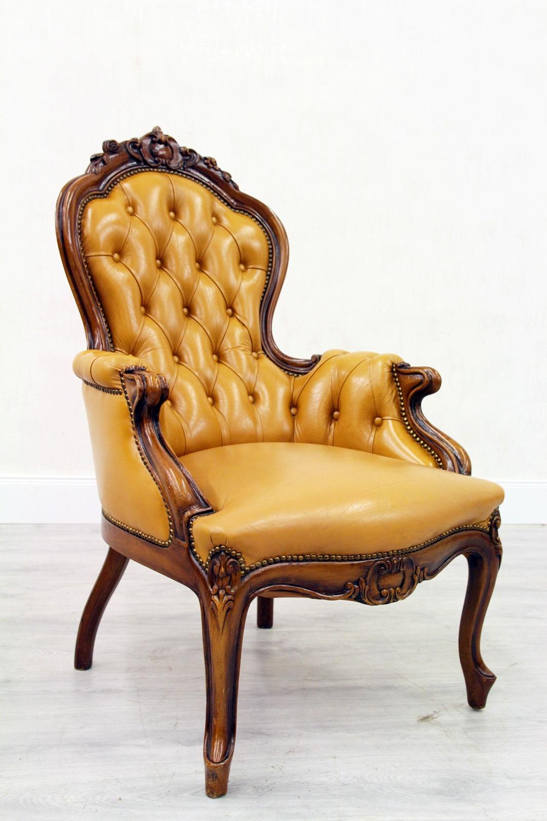 Chesterfield Chippendale Armchair Club Chair Baroque Antique Leather For Sale 3