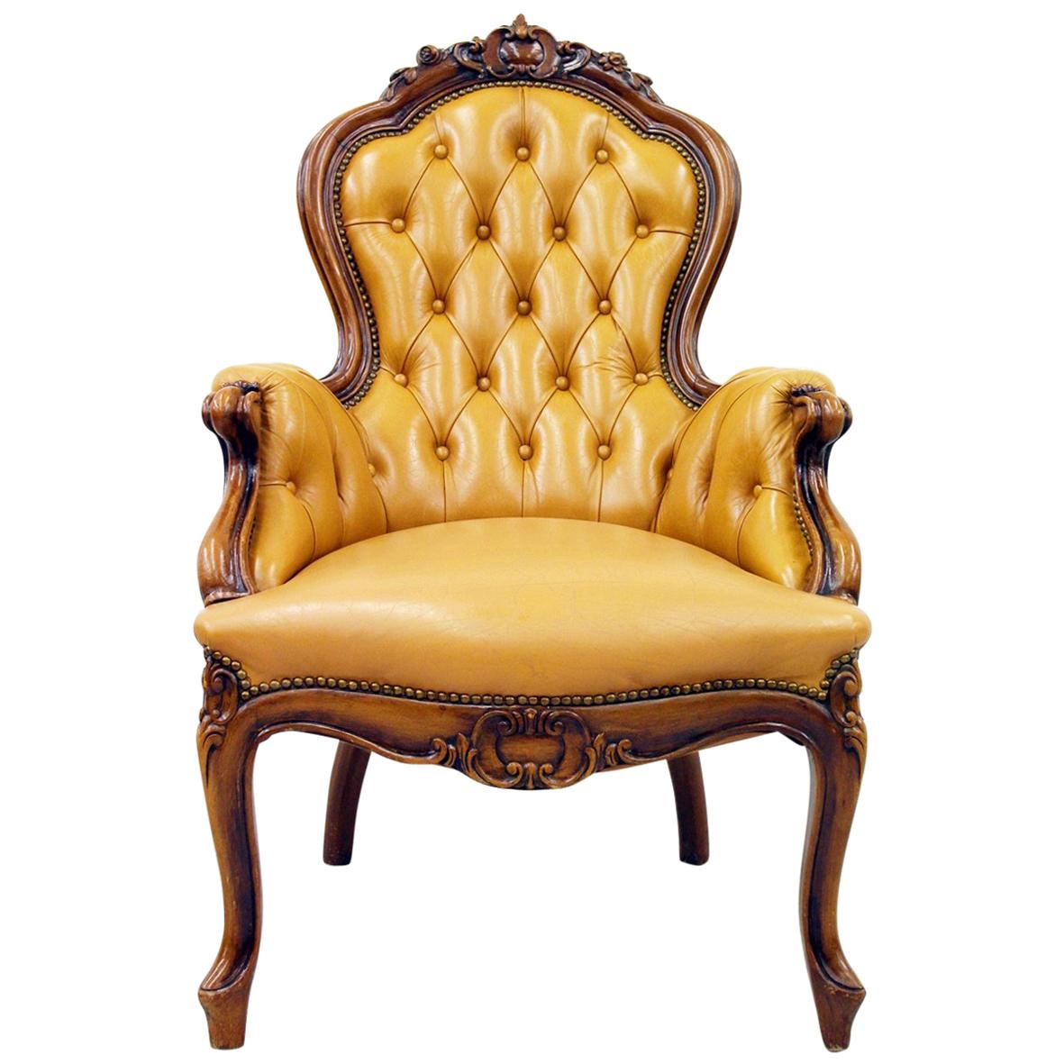 Chesterfield Chippendale Armchair Club Chair Baroque Antique Leather For Sale