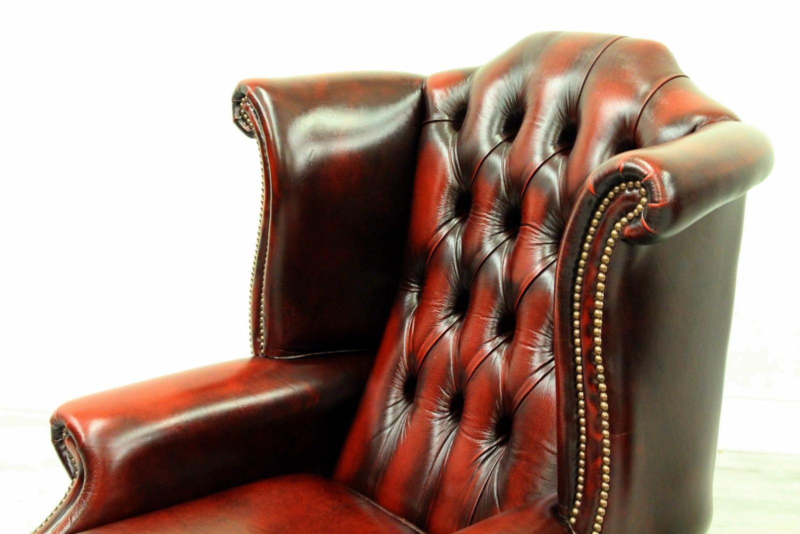 Late 20th Century Chesterfield Chippendale Armchair Club Chair Chairs Baroque Antique For Sale