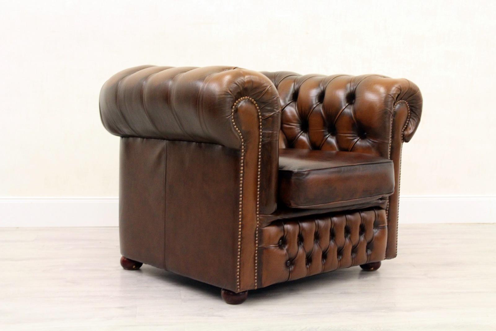 Chesterfield Chippendale Armchair Club Chair Leather Antique Leather For Sale 3