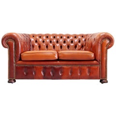 Chesterfield Couch Sofa Leder Antik Vintage Englisch Chippendale