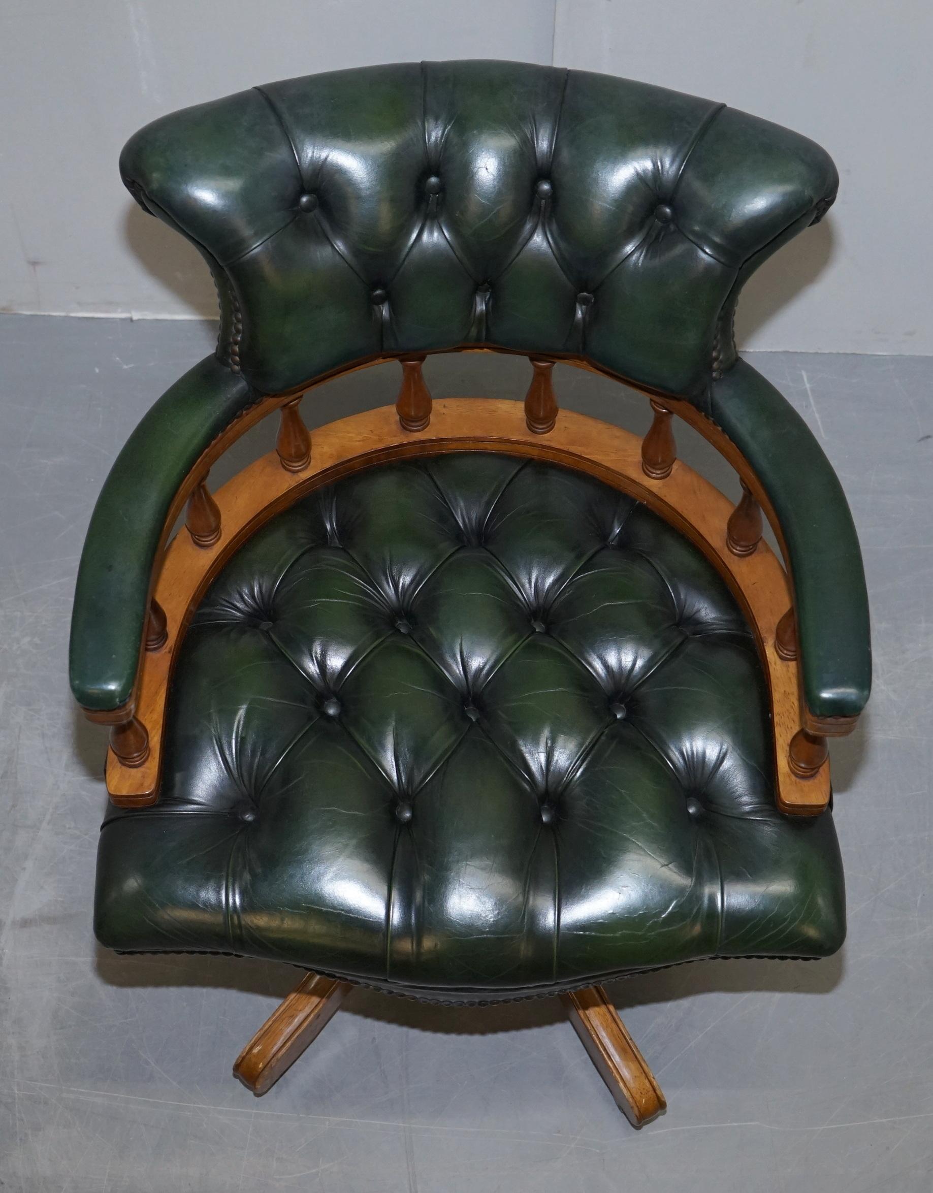 green chesterfield captains chair