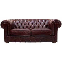 Chesterfield English Sofa Leather Antique Vintage Couch Chippendale