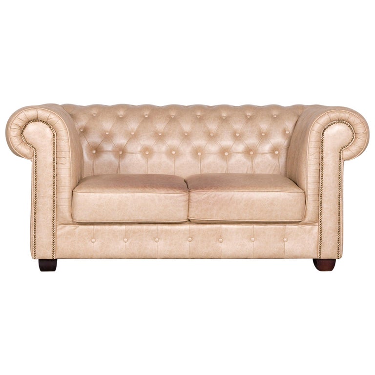 Classic Bonded Faux Leather Chesterfield Sofa Traditional