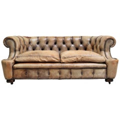 Chesterfield Garnitur Antik Sofa Club Leder Couch 2er Vintage