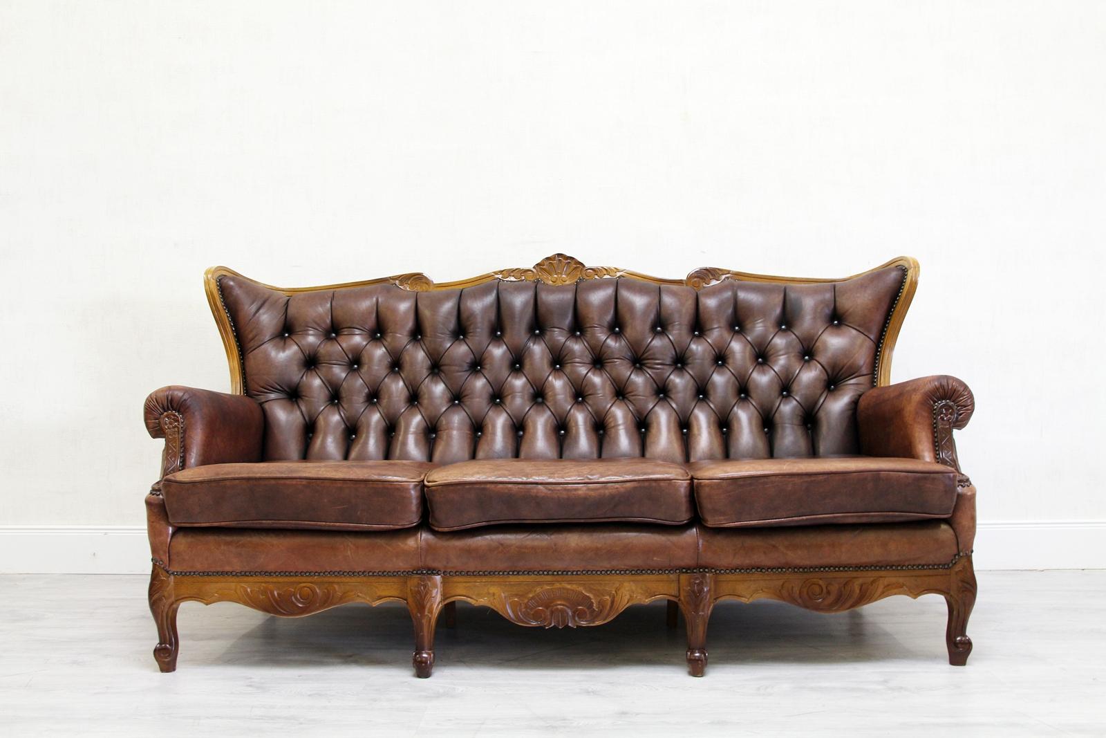 chesterfield garnitur leder
