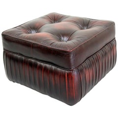 Chesterfield Hocker Antik Stuhl Club Leder Couch Vintage