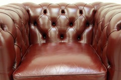 Chesterfield Leather Armchair Antique Vintage English Armchair Oxblood