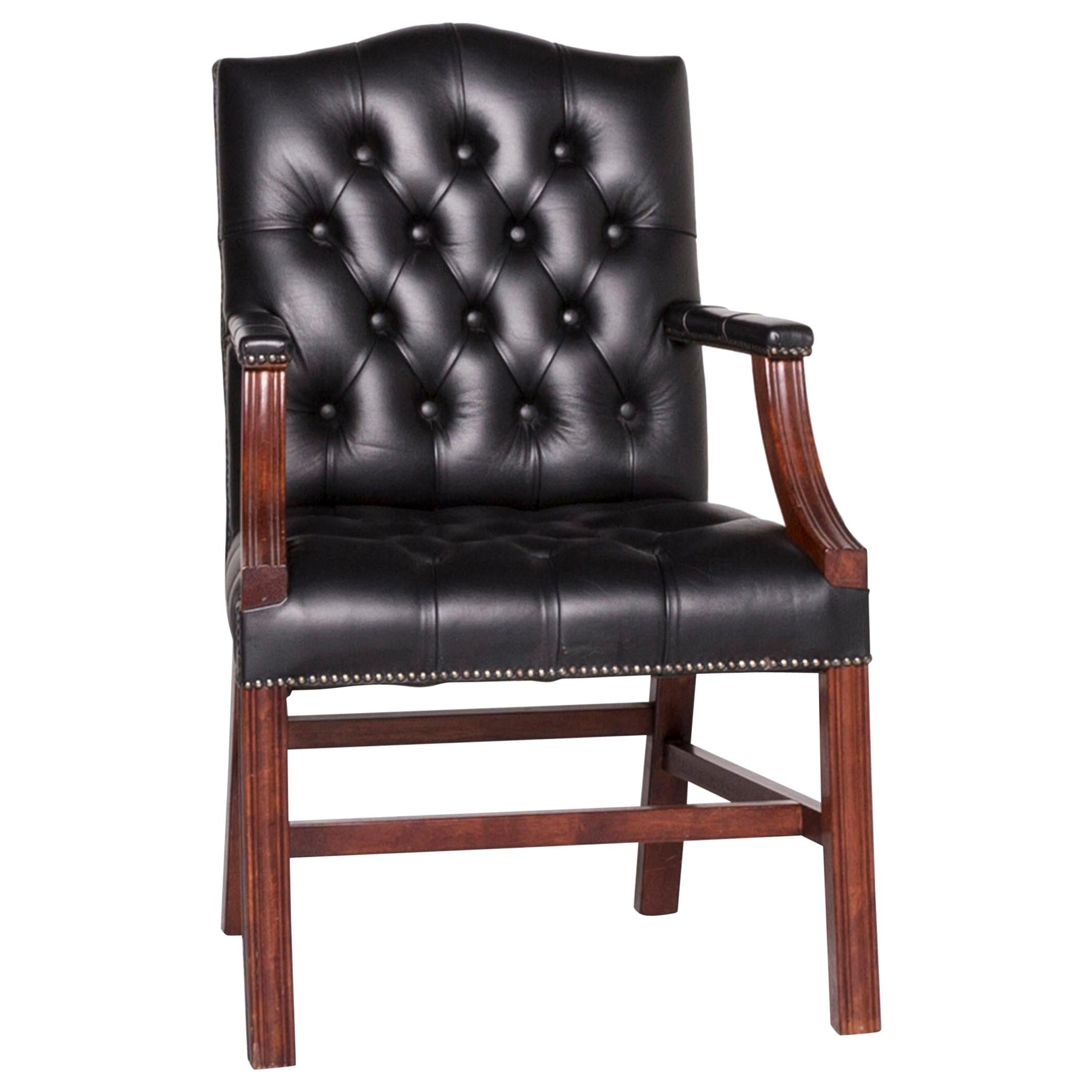 Chesterfield Leather Armchair Black Chair For Sale