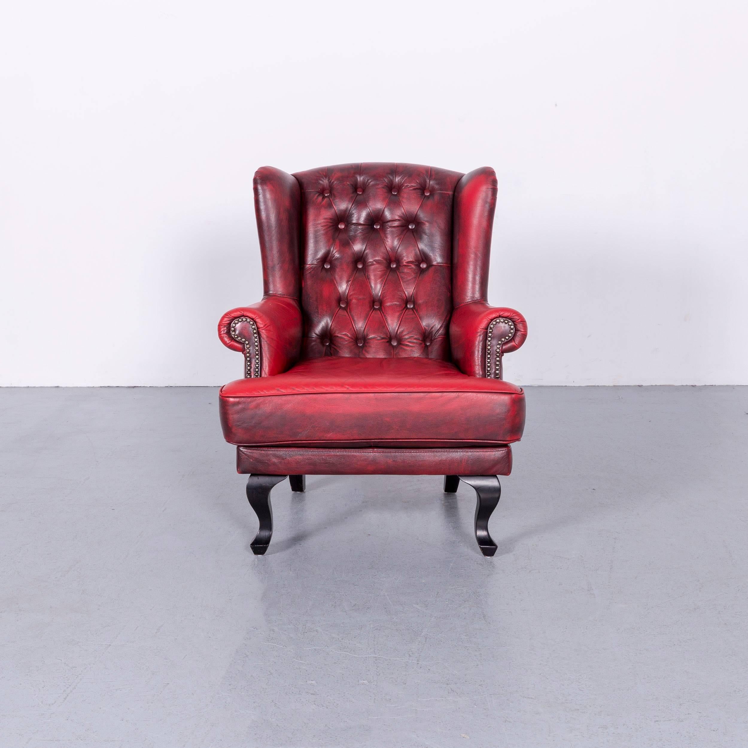 We bring to you an Chesterfield leather armchair red one-seat.






























































 