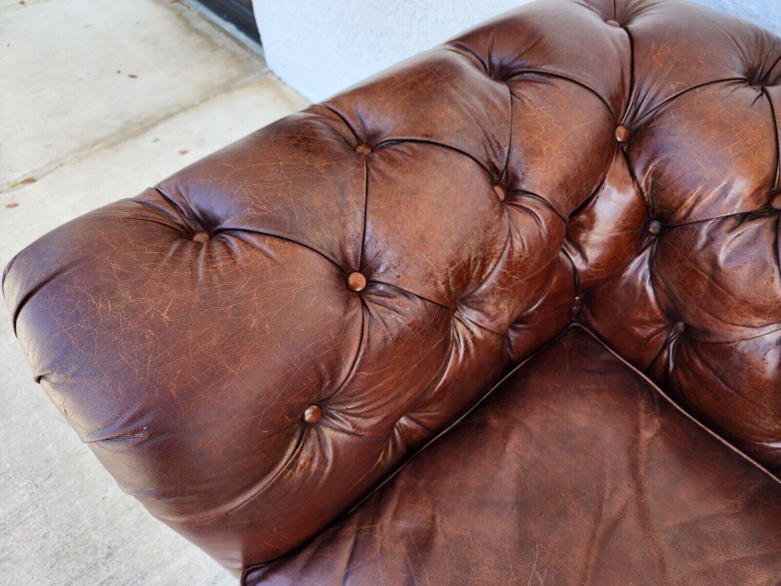 Mid-Century Modern Chesterfield Leather Conrad Sofa by Four Hands 