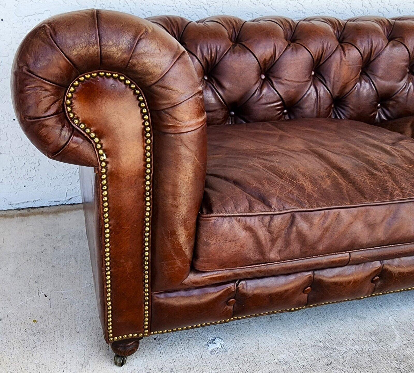Chesterfield Leather Conrad Sofa by Four Hands  In Good Condition In Lake Worth, FL