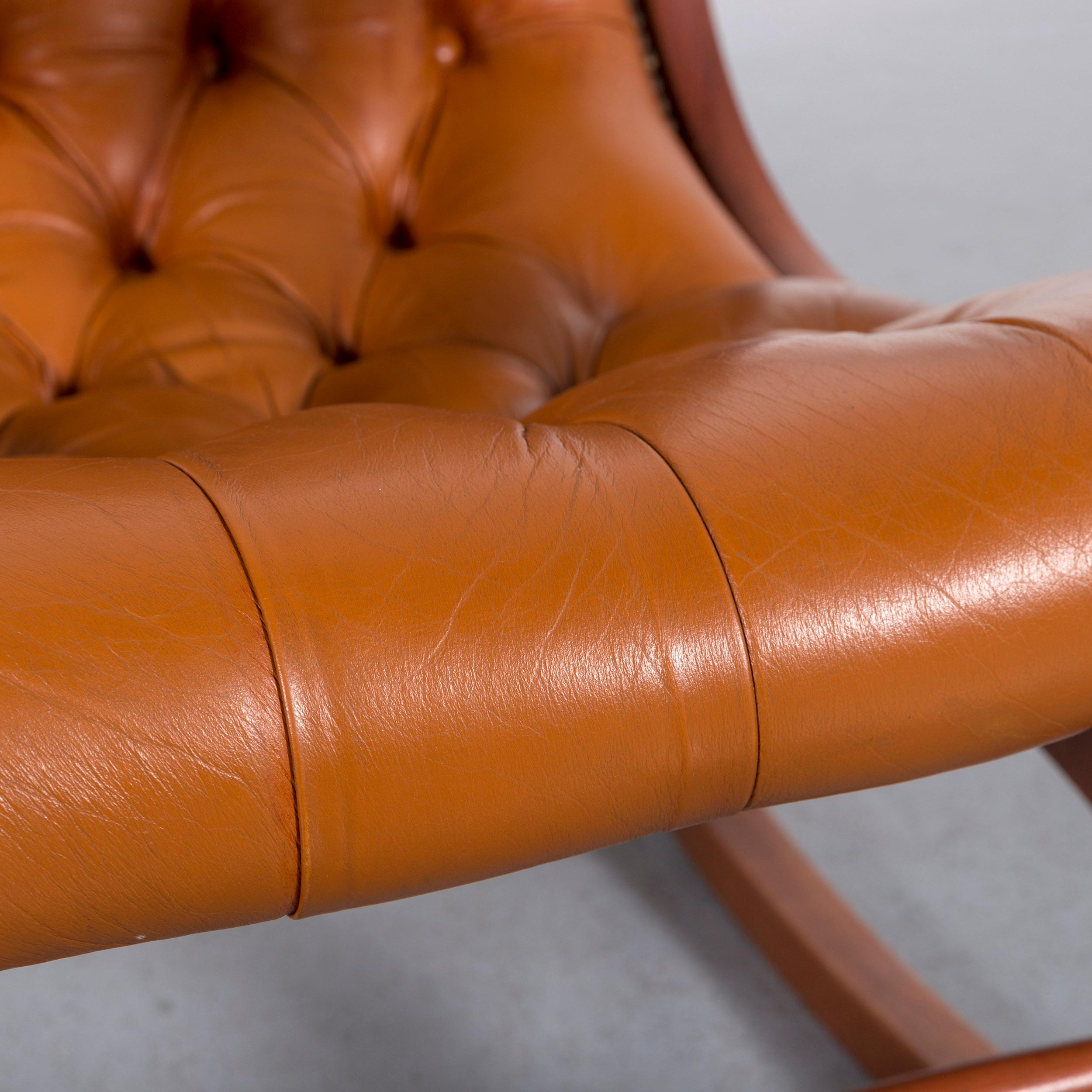 tan leather rocking chair