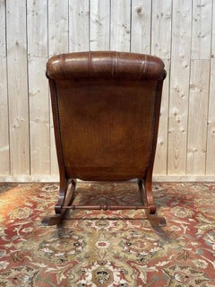 Chesterfield-Leder-Schaukelstuhl