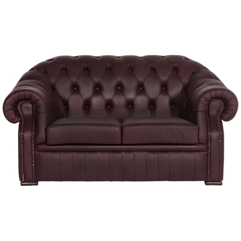 Chesterfield Leather Sofa Brown Purple, Purple Leather Couches