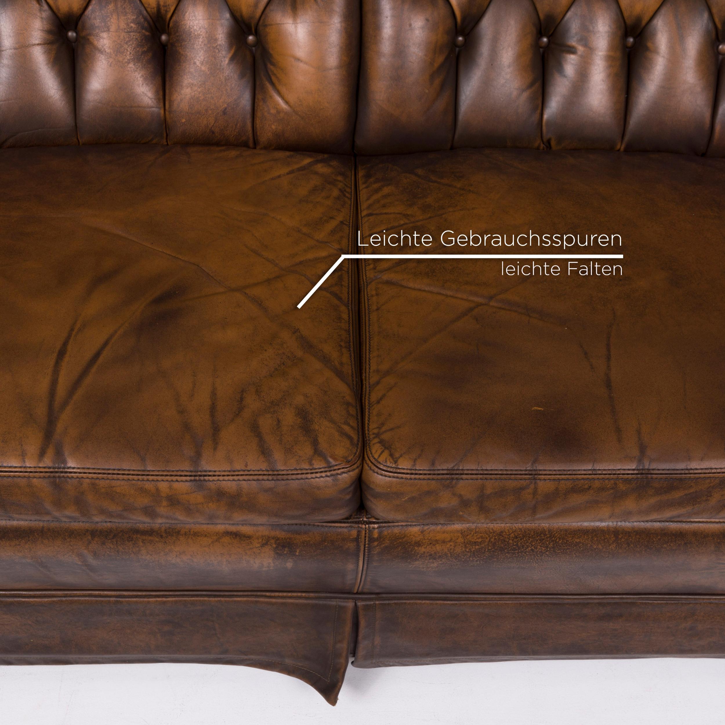 chesterfield 2 seater sofa brown