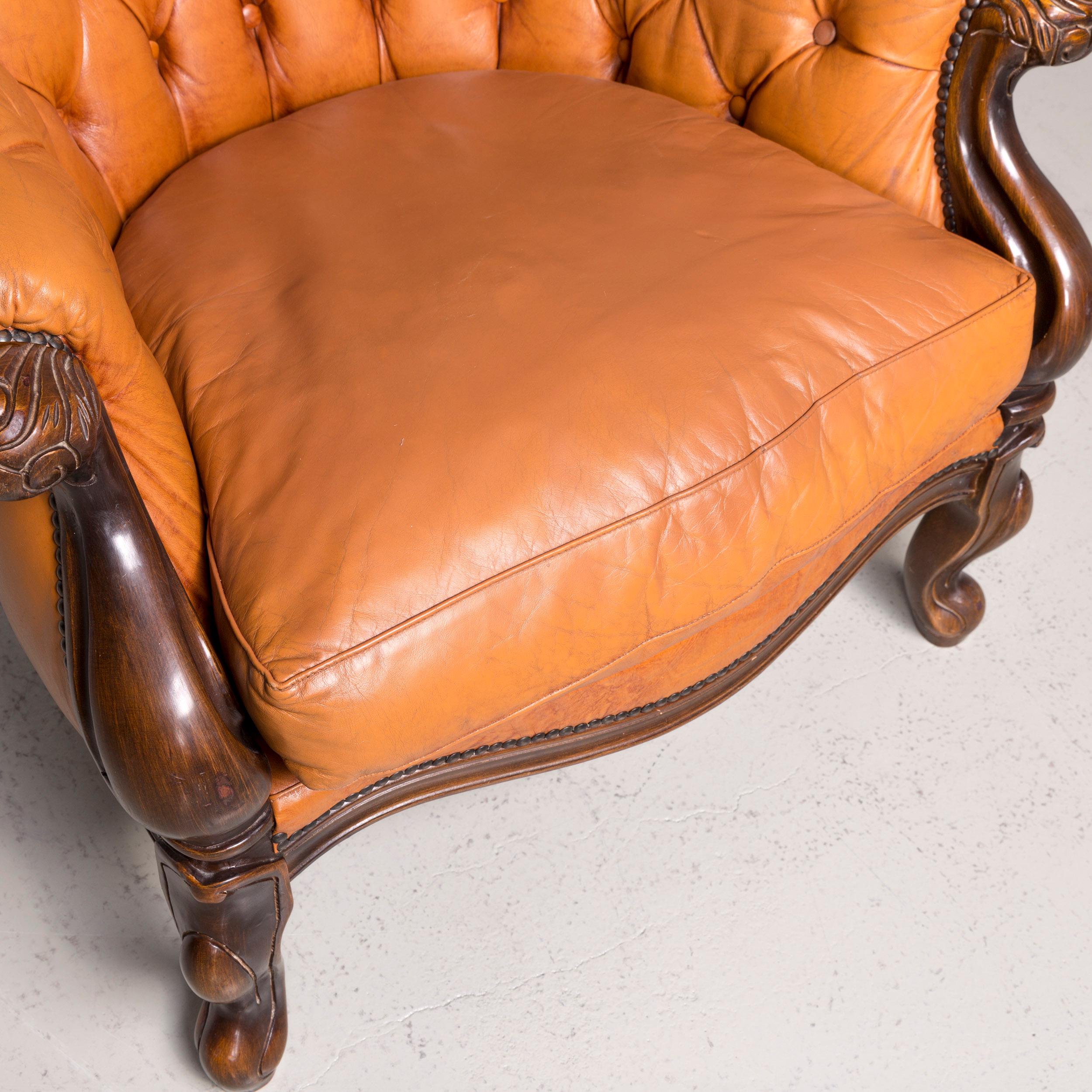 Chesterfield Leather Sofa Brown Vintage Retro Couch For Sale 10