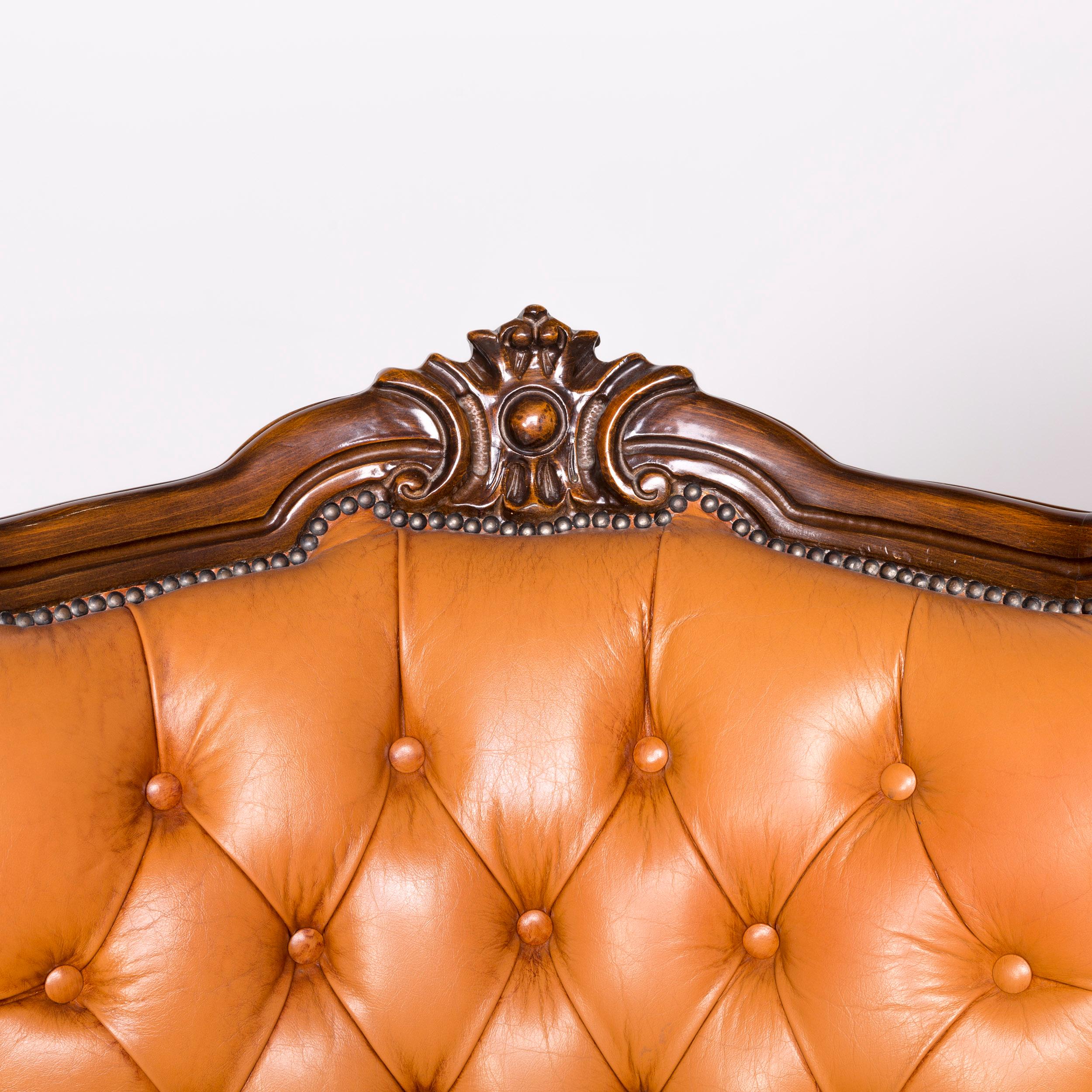 Chesterfield Leather Sofa Brown Vintage Retro Couch For Sale 11