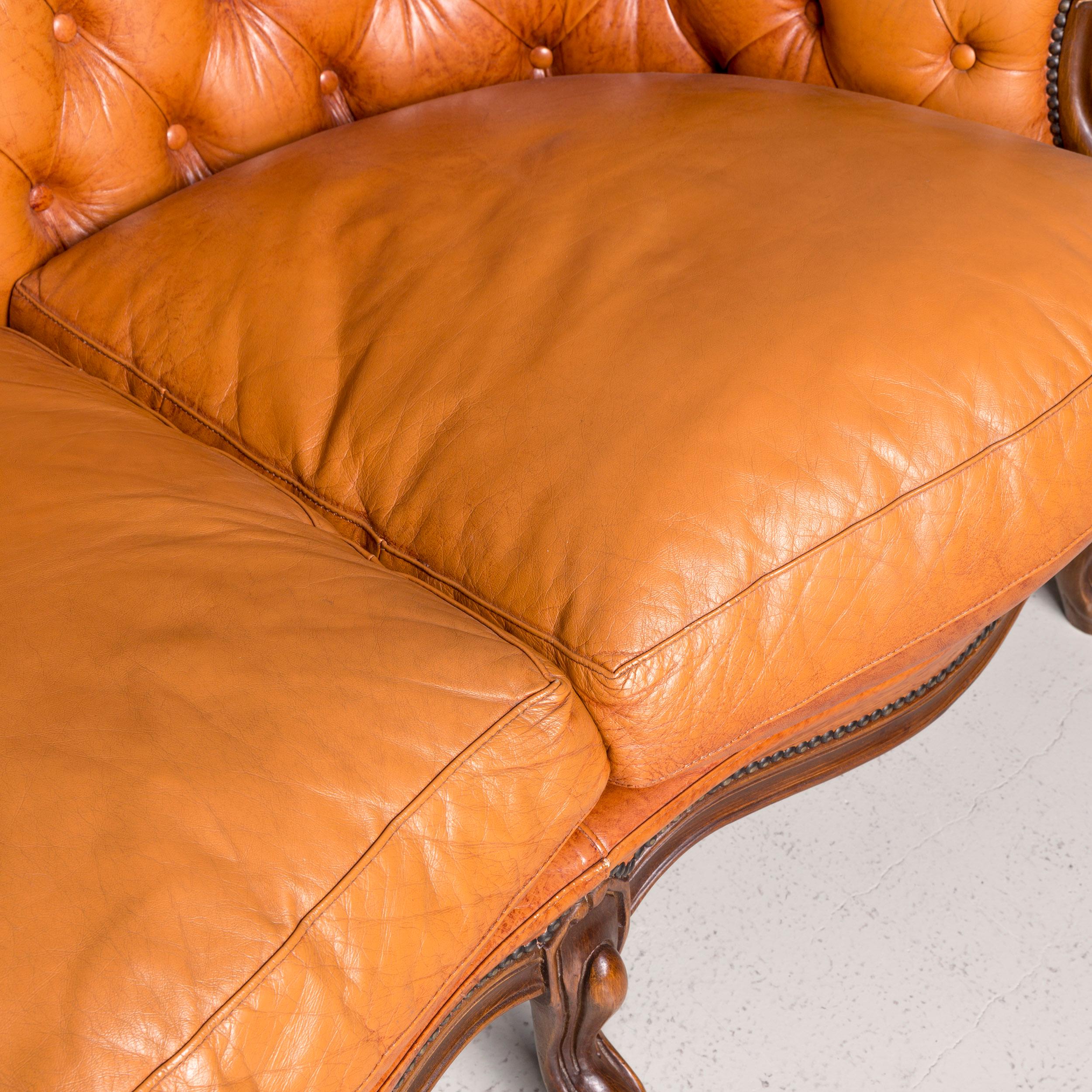 Chesterfield Leather Sofa Brown Vintage Retro Couch For Sale 1