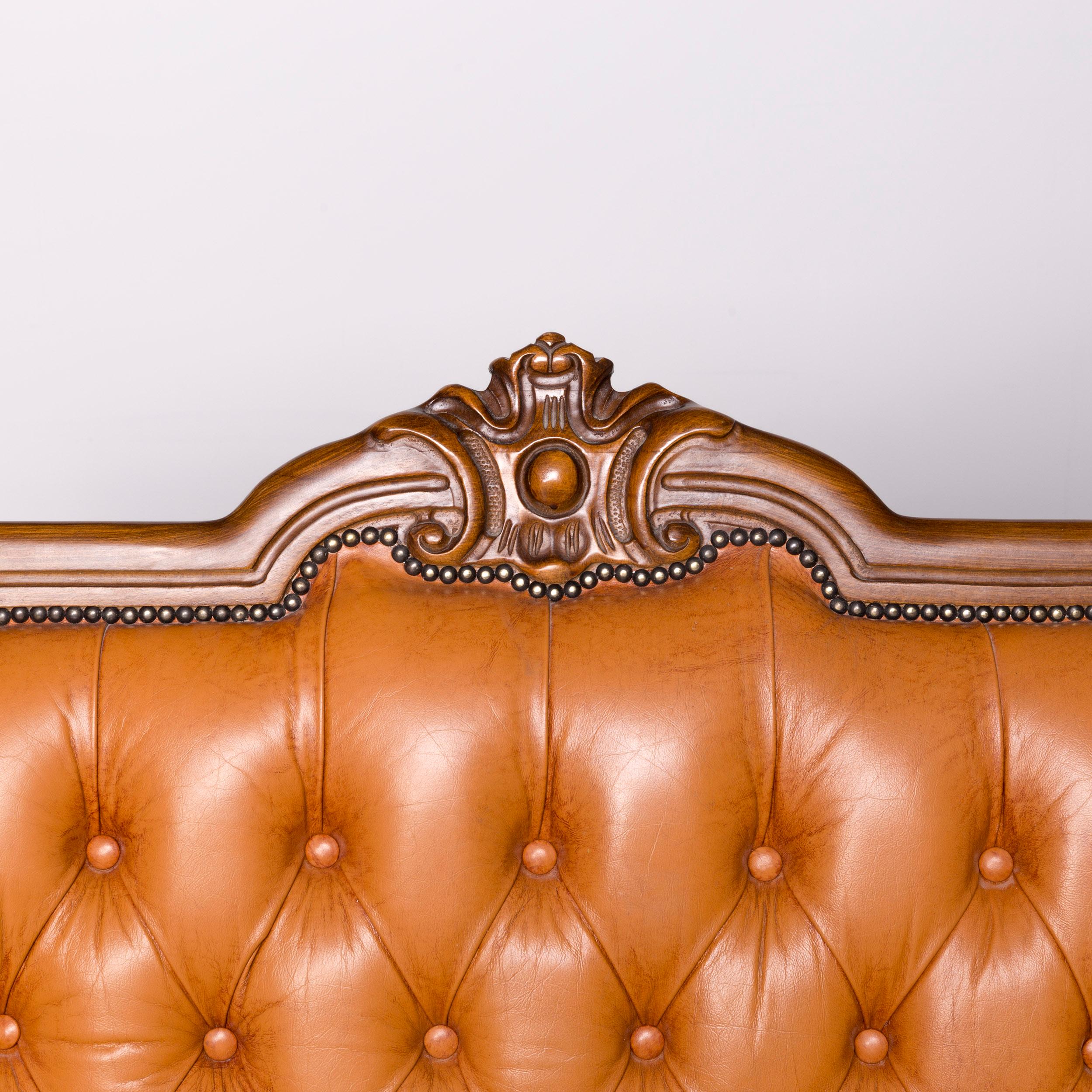 Chesterfield Leather Sofa Brown Vintage Retro Couch For Sale 2