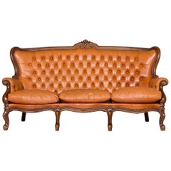Chesterfield Leather Sofa Brown Vintage Retro Couch