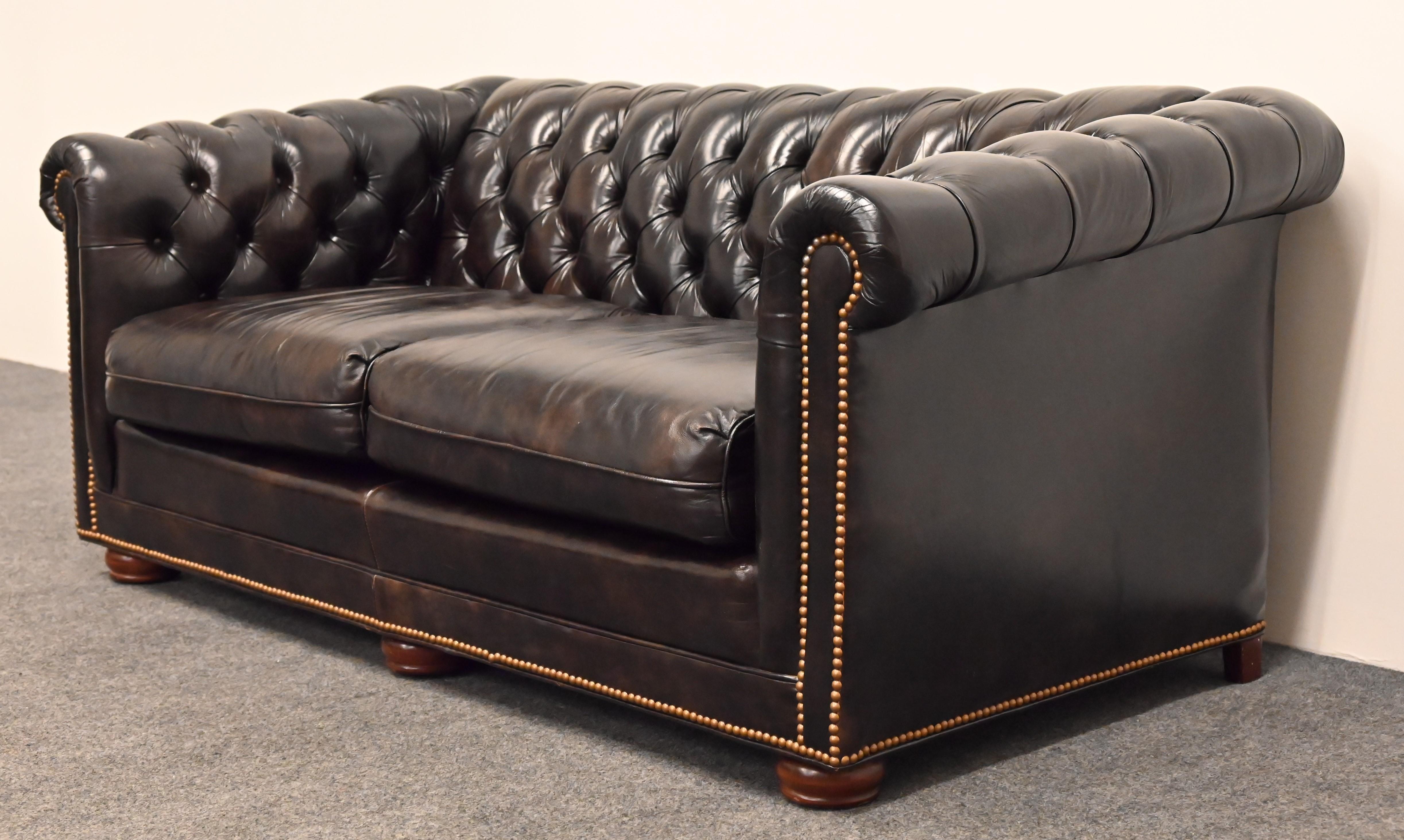 American Chesterfield Leather Sofa by Leathercraft, 1970s