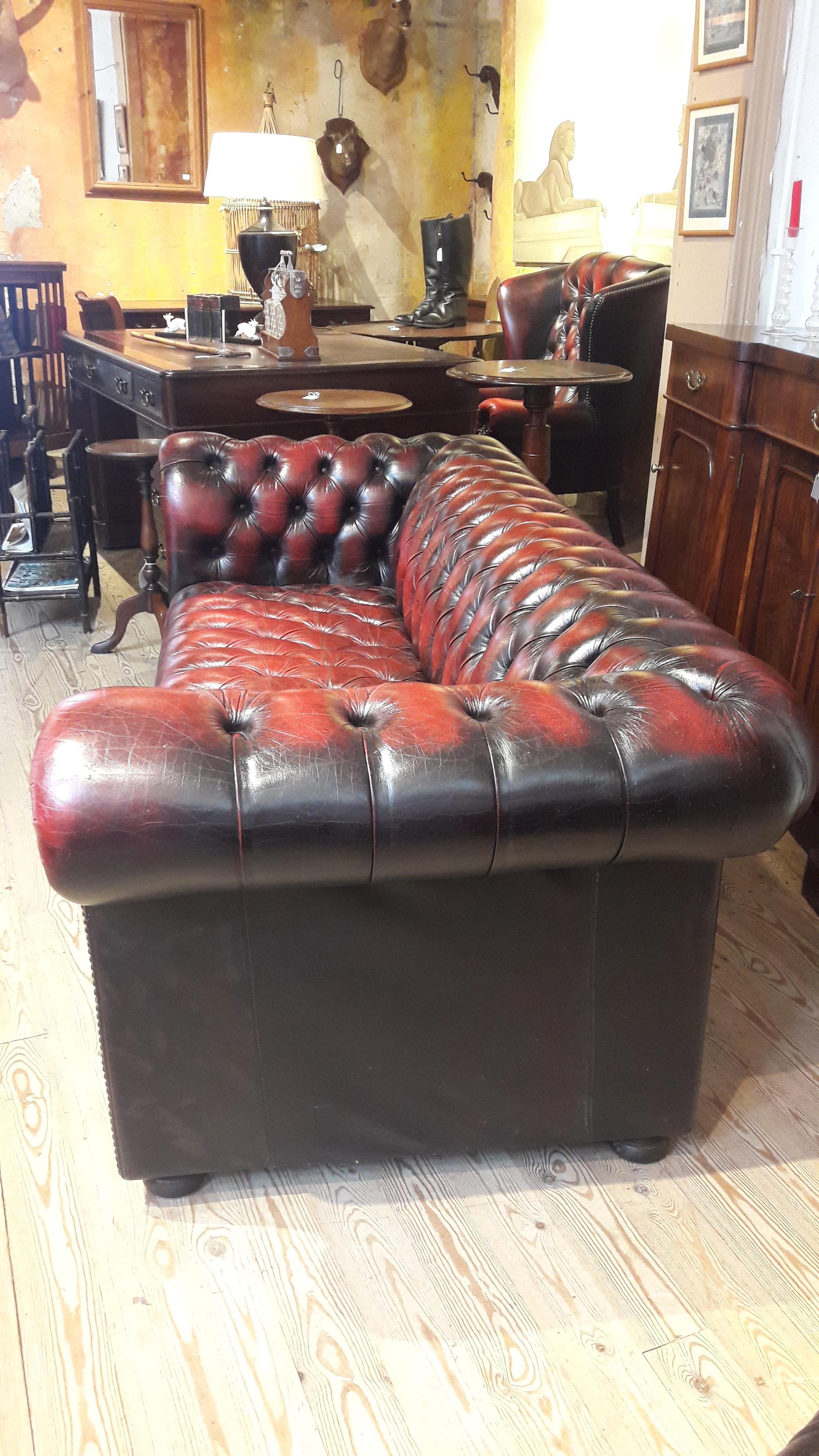English Chesterfield Leather Sofa